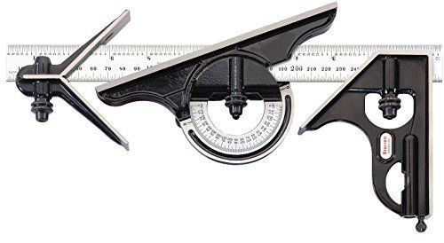 Starrett c434me-300 forged, hardened square, center and reversible protractor for sale