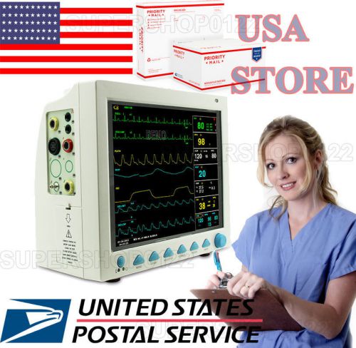 FDA CMS8000 Patient Monitor,ECG+NIBP+SPO2+Resp+PR+TEMP USA warehouse delivery