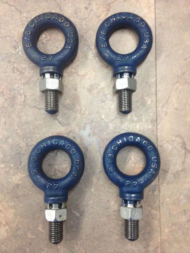 Heavy duty chicago hardware 5/8&#034; m16 16mm threaded eye bolt set of 4 for sale