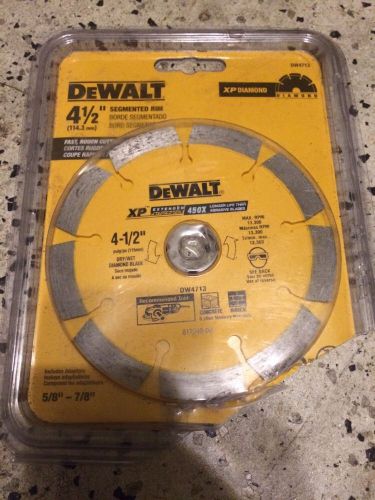 DEWALT 4-1/2 in. Extended Performance Segmented Diamond Blade DW4713 NIB