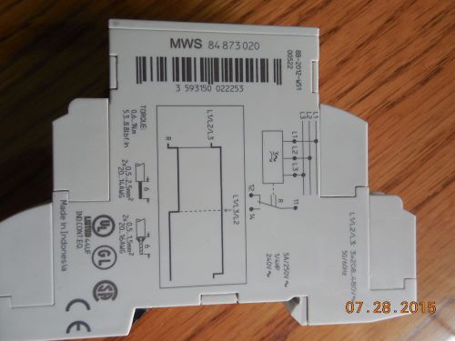 Crouzet MWS 3 Phase Sequence / Loss Relay  3*208-480 v 50/60 Hz SPDT