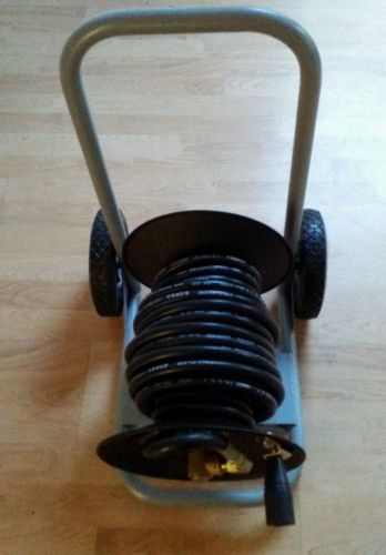 50&#039; hose caddy cart and reel with 3/8&#034; cobra hose sewer jetter extension for sale