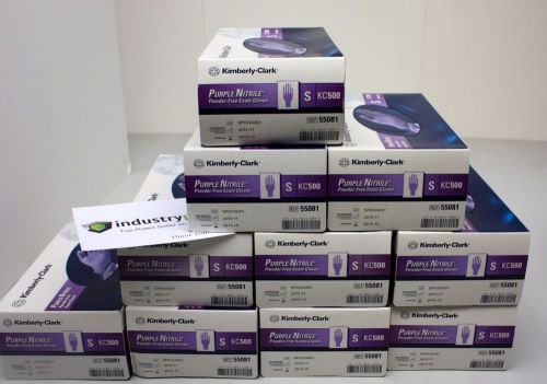 X10 boxs kimberly clark kc500 purple nitrile powder/latex free exam gloves small for sale