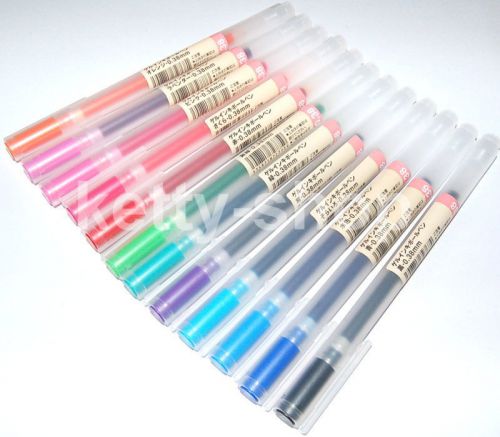 MUJI Japan Gel Ink Pen 0.38 mm x 12 Colors Set (Made in Japan)