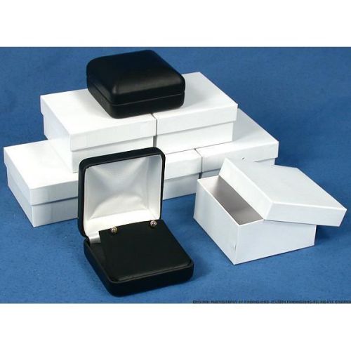 6 Pendant Boxes Black Faux Leather Jewelry Display Box