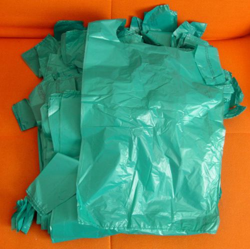 LOT of 200 Plastic Retail Shopping Bags w/ Handles 11.5&#034; x 6&#034; x 21&#034; (12x22 flat)