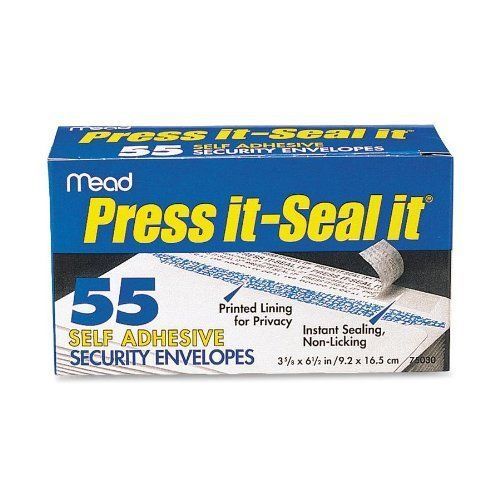 Mead Products - Security Envelopes, Self-Sealing, No 6.7, 55/Box, White - Sold a