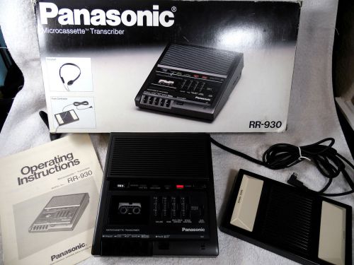 Panasonic Dictation Machine Transcriber Micro-cassette RR-930 Original Box WORKS