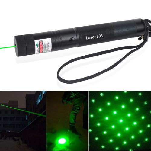 303 green laser pointer pen focus adjustable 532nm burning beam star lazer pen for sale