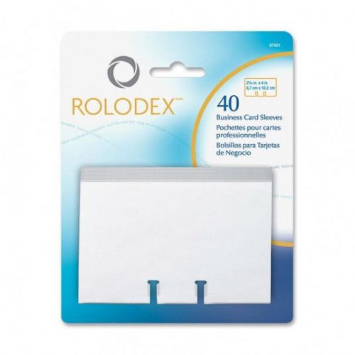 ROLODEX 67691 Pack of 40 Clear Business Card Protective Sleeves for 2 1/4&#034; x 4&#034;
