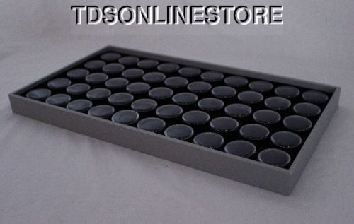 50 Gem Jar Display Tray Black Foam &amp; Gray Tray