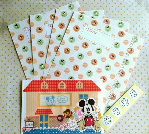 DISNEY LETTER SET! WRITING NOTE PAD PAPER ENVELOPE Mickey &amp; Minnie