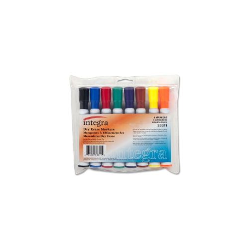 Integra ita33311 assorted chisel point set of 8 dry erase markers for sale