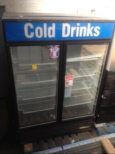 Commercial cooler 2 door glass true reach in customer refrigerator store fixture for sale