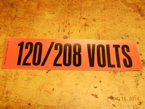 120/208 v sticker warning safety voltage orange