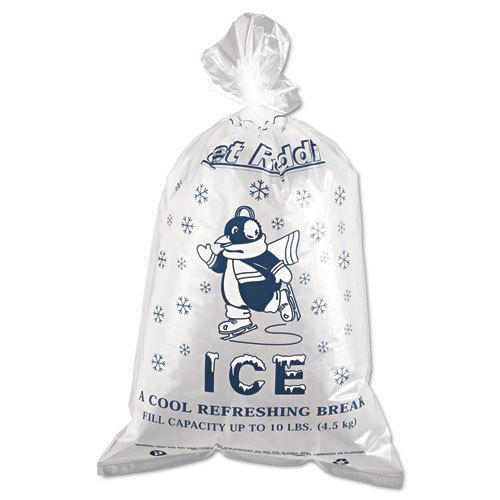 Ice Bag, 12 x 21, 10lb Capacity, 1.5mil, Clear/Blue, 1000/Carton