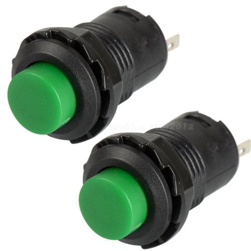 2 Pcs Green Lock self-locking OFF- ON Push Button Car/Boat Switch 12mm 428# FHCG