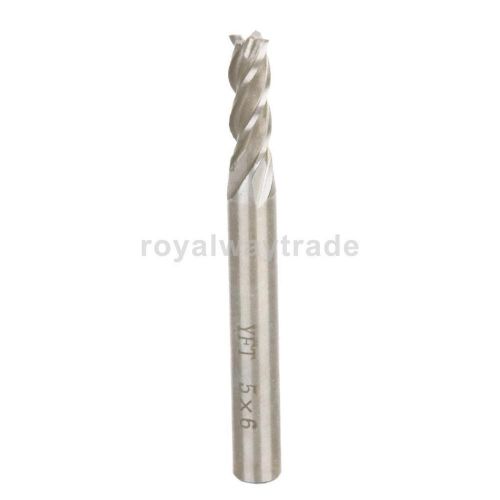 HSS 4-Flute 5mm x 6mm Shank End Milling Cutter