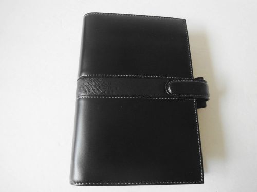 New Filofax Piazza Black Personal Organizer Deluxe Smooth Leather