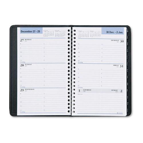 DayMinder Weekly Appointment Book W/Telephone/address Section 4 7/8x8 Black 2016