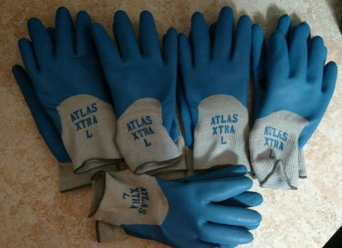 Atlas fit Xtra gloves. Size large, lot of 5 pairs