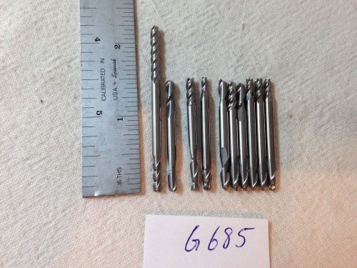 10 NEW 1/8&#034; SHANK CARBIDE END MILLS. 2 &amp; 4 FL DOUBLE END. BALL. USA MADE. {G685}