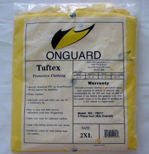 Onguard 780172x33 fr 3 piece rainsuit w/hood, ylw, 2xl for sale