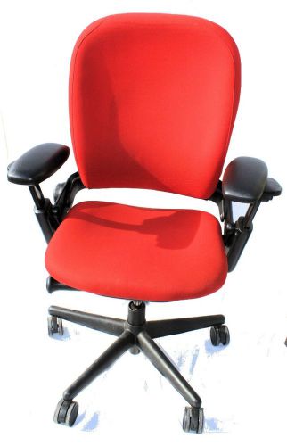 EXECUTIVE  CHAIR by STEELCASE LEAP V2 FULLY LOADED in RED Fabric ERGONOMIC (#8)