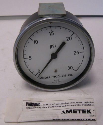 US Gauge Moore Products Ametek Model 3189-6 0 to 30 PSI Pressure Gauge NNB