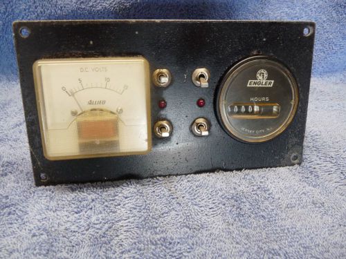 1 Control Panel  Allied Volt Meter Switches &amp; LED&#039;s Engler Hours Meter Untested