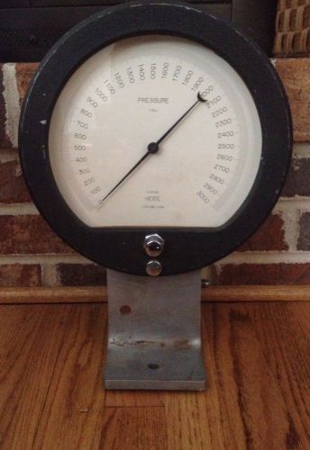 Large vintage heise 10&#034; pressure gauge 20950 0-3000 psi steampunk removable base for sale