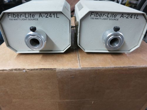 (2) Dolan-Jenner Fiber-Lite A-241L 150 watt light source w/ light snakes