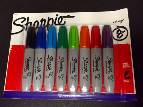Sharpie Chisel Tip Permanent Markers, Assorted, 8pk