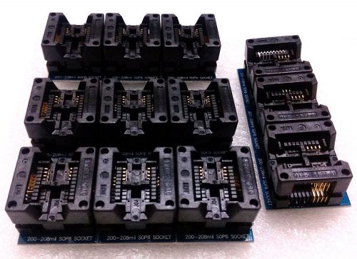 10PCS SOP8 to DIP8 socket wide 200mil-208mil IC Adapter for SPI Flash 24/25/93