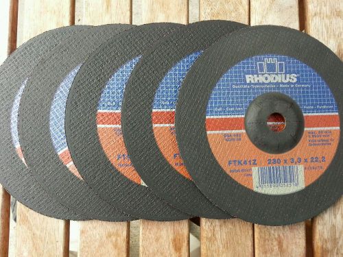 5pcs Rhodius 9&#034; x 1/8&#034; Quality Metal Abrasive Cut off Wheel Cutting Pipe Disc