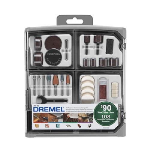 New dremel 708-01 108 pc all-purpose accessory kit for sale