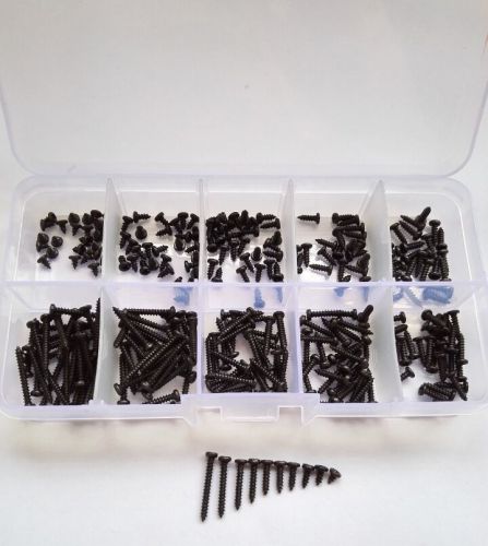 300pcs m2 philips round head self tapping screw bolt assortment kit set black for sale