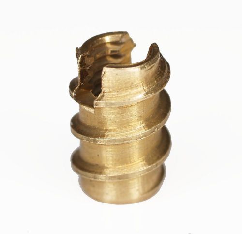 10 brass threaded inserts 6-32   for wood or plastic 1/2 l  qty.10 for sale