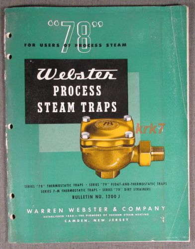 Webster Process Steam Traps - 1949 Bulletin 1200J