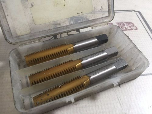 Sp series 9/16-12 nc tin coated set of taper , plug &amp; bottom taps for lathe mill for sale