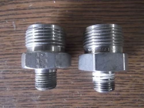 2 Swagelok and Gyrolok 1/2 x 1/8 Male Connectors Model 810-1-2 / 8cm2