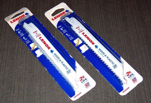 2 ea. 5 pk. (10 Blades) Lenox 20560-606R 6&#034; 6-TPI Reciprocating Bi-Metal Blades