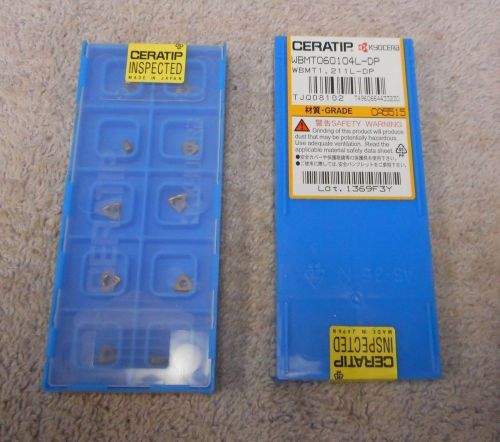 CERATIP    CARBIDE INSERTS  WBMT 060104L-DP  SEALED  PACK OF 10    GRADE  CA5515