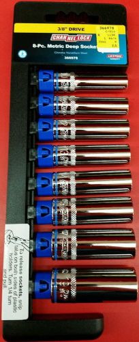 Channellock 8-Piece 3/8&#034; Drive Deep Metric Socket Set, 6pt, NEW