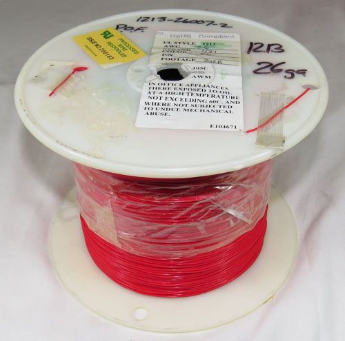 26awg UL1213 PTFE 7/34 Silver Plated Red Hook Up Wire, 1900ft