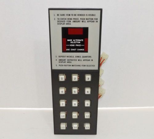 Lance Vending Machine USI 2051L : 15 Select Push Button Bank Part# 102731 {P467}