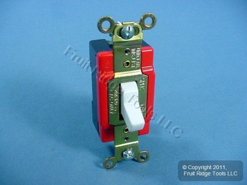 New cooper white industrial quiet toggle wall light switch 20a 2221w bagged for sale