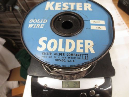 HUGE 15 LB ROLL VINTAGE KESTER SOLDER  40/60  .125 RADIO REPAIR  SHINNY.