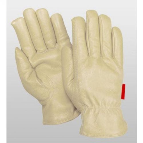 Small Grain Cowhide Leather Driver&#039;s Gloves, Keystone Thumb, Uncoated, White