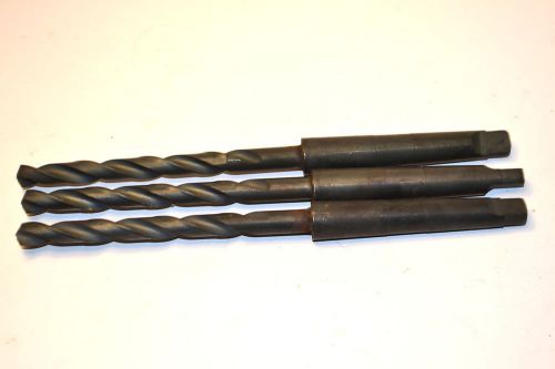 3 NOS ALBION England No. 1 MT Morse Taper Shank HSS 19/64&#034; Twist DRILL BITS